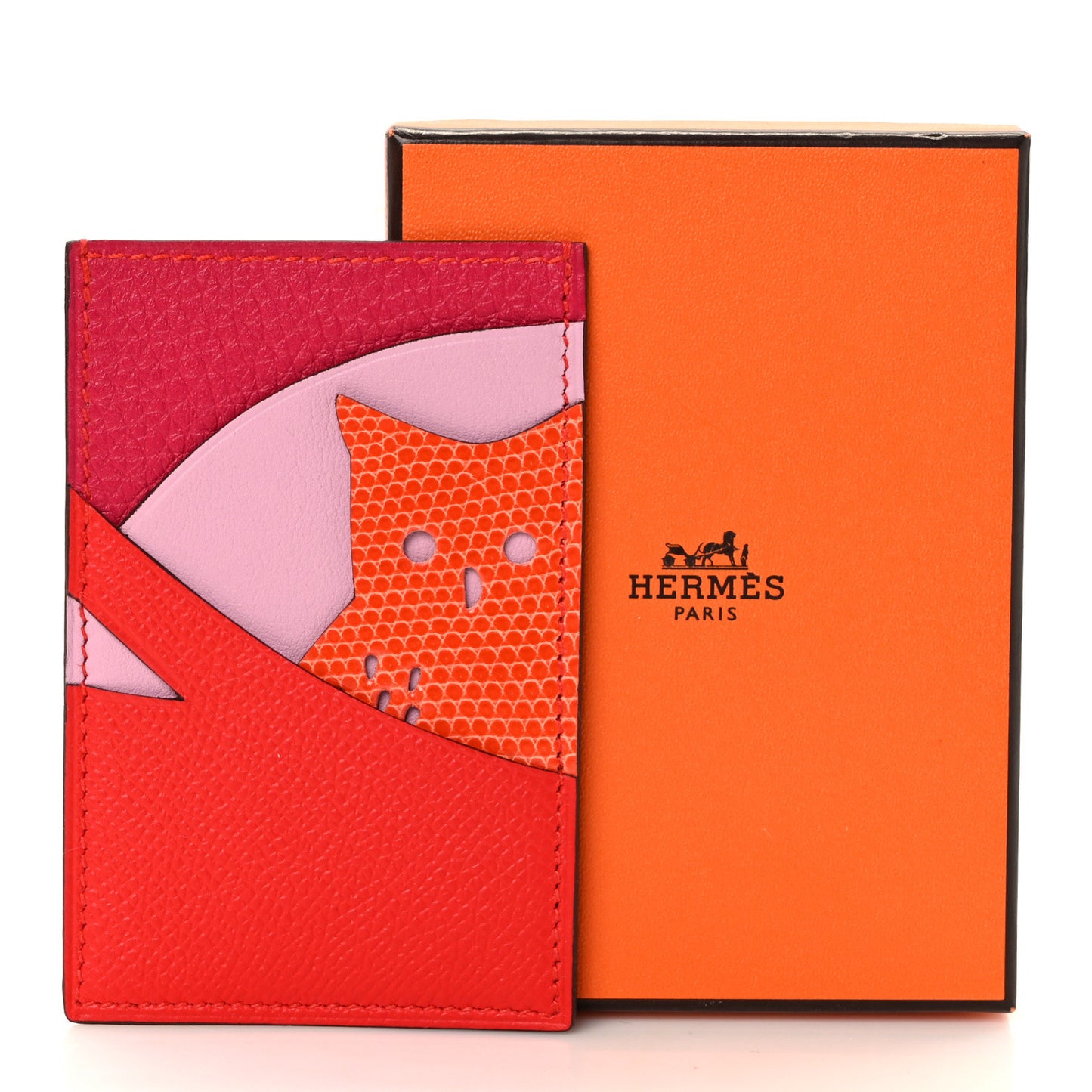 Epsom Evercolor Lizard Taurillon Clemence Petit Owl Card Holder Rose Mexico Mauve Pale Rouge Tomate Orange