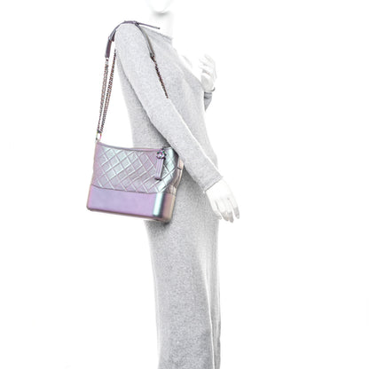 Chanel Iridescent Lambskin Calfskin Quilted Medium Gabrielle Hobo Light Purple 2 of 11