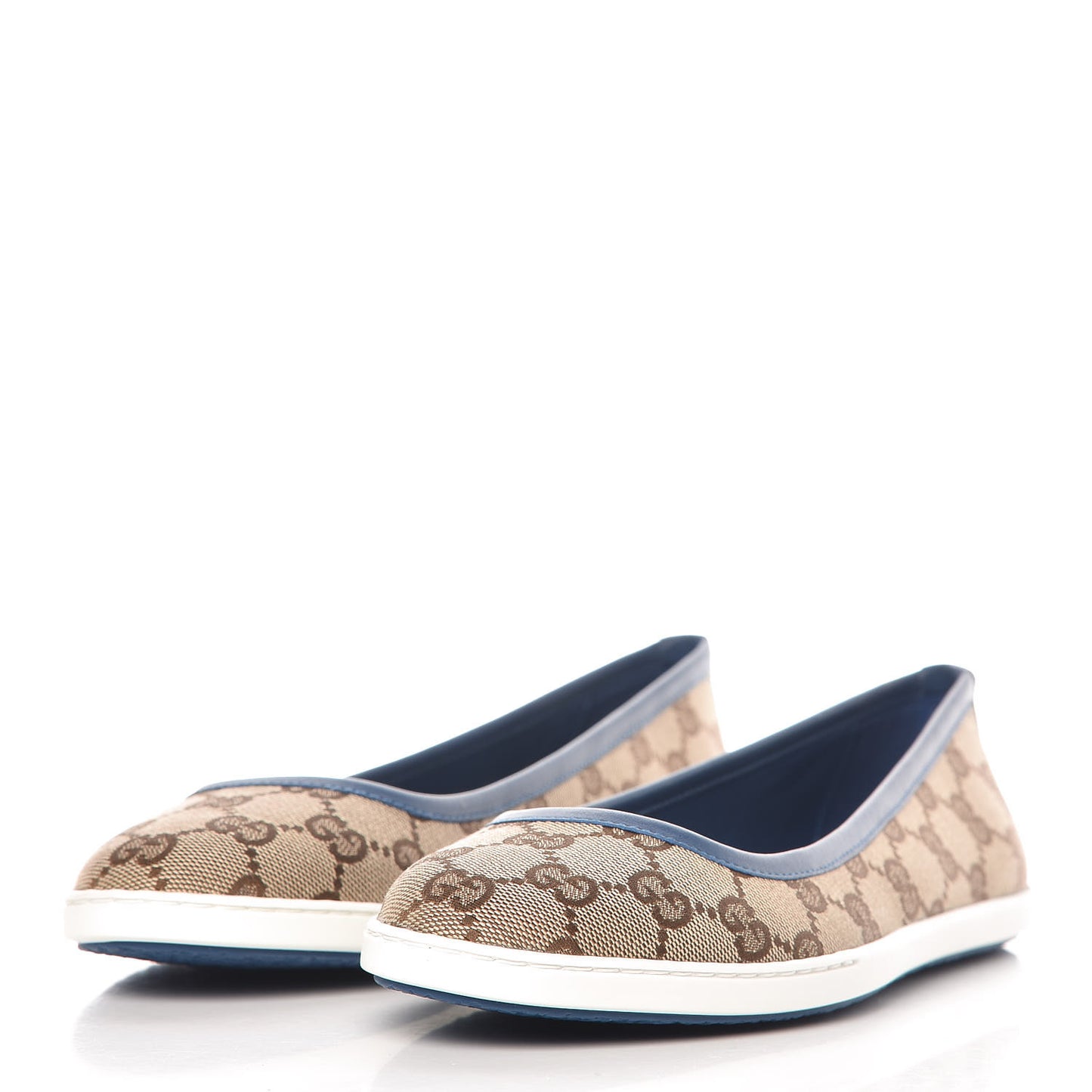 Monogram Miro Soft Calfskin Ballet Flats 37 Beige Ebony Blue