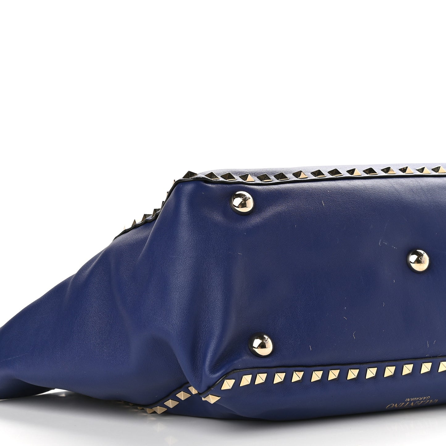 Vitello Medium Rockstud Tote Blue China