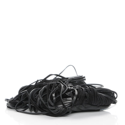 Saint Laurent Sheepskin Matelasse Chevron Fringe Small Monogram Anita Crossbody Bag Black 4 of 7