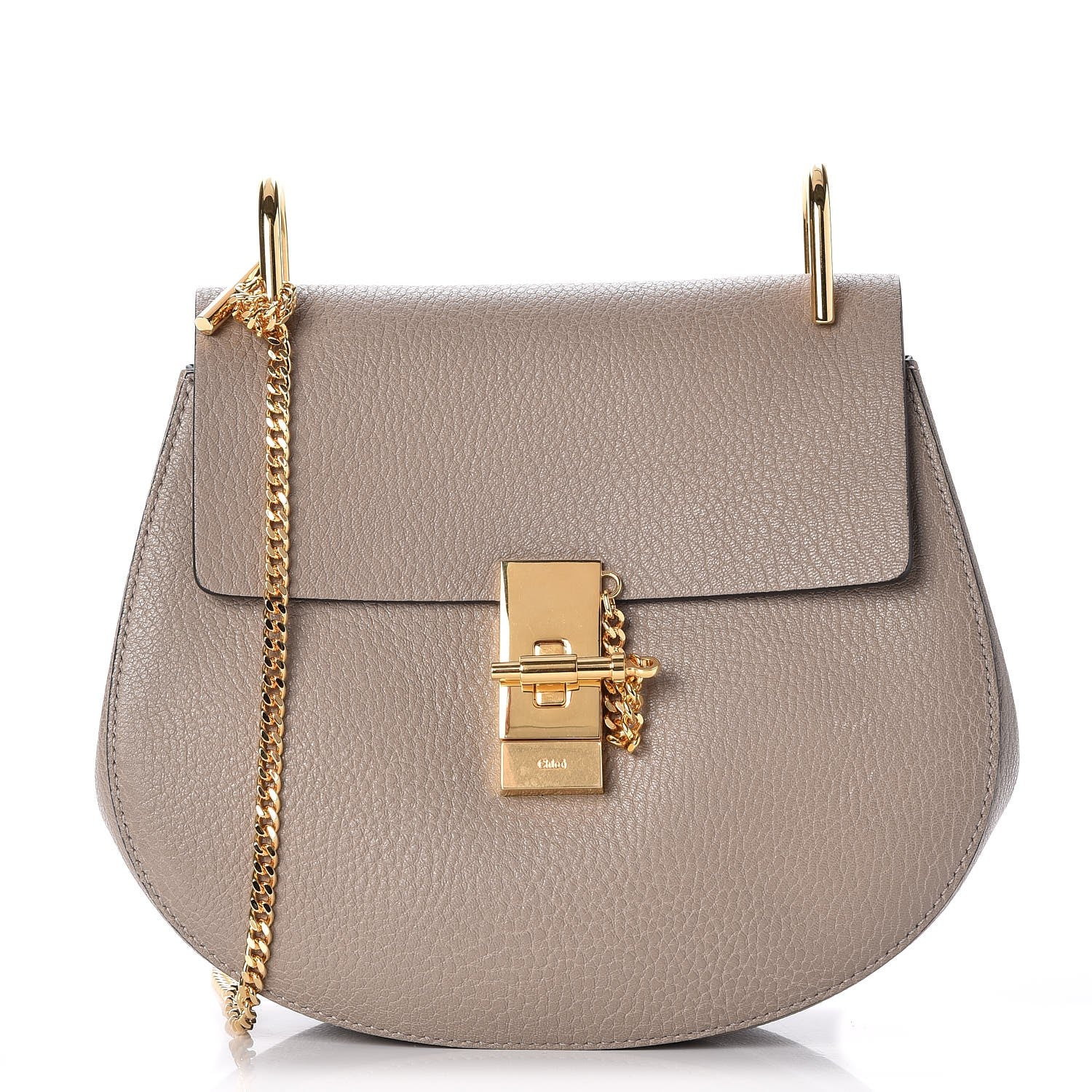 Chloe Grained Lambskin Drew Shoulder Bag Motty Grey 1 of 7