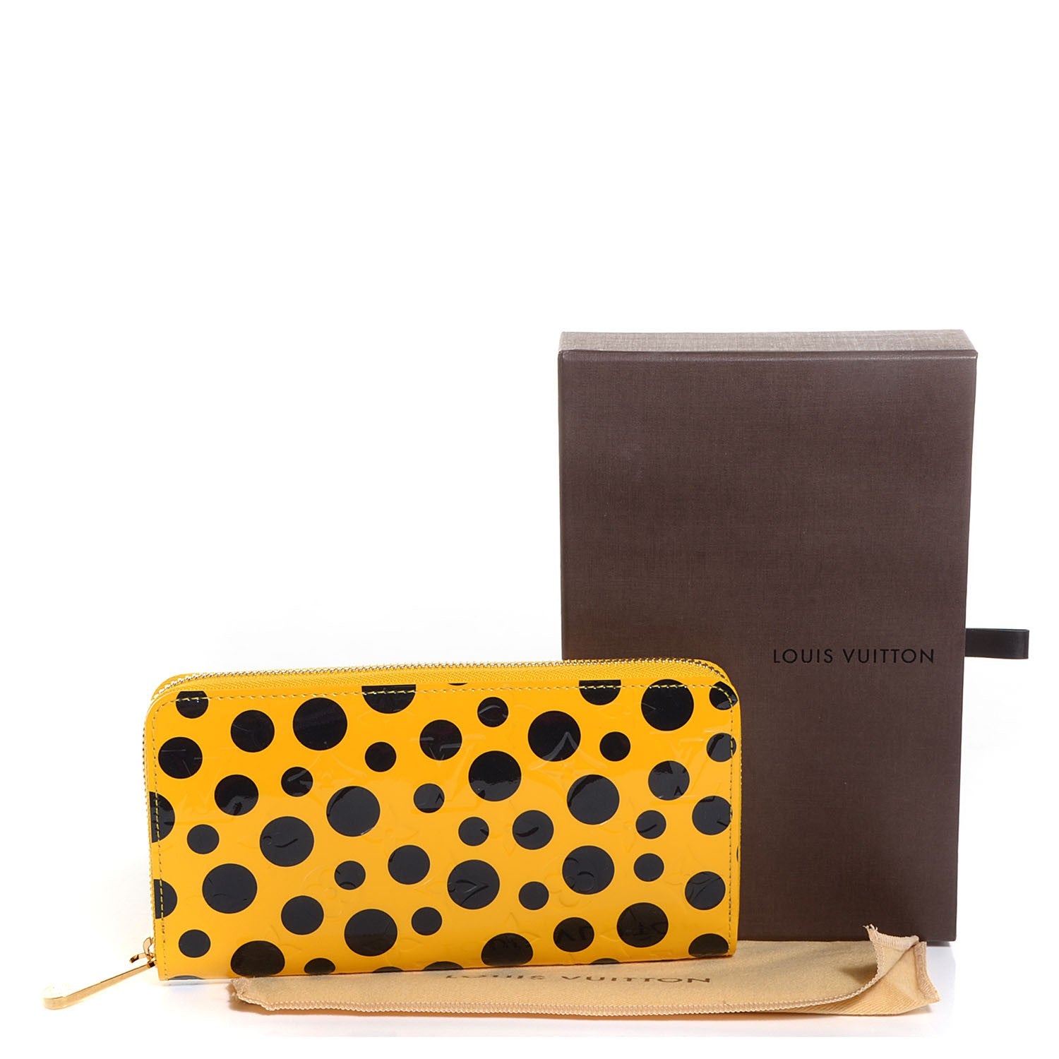 Louis Vuitton Vernis Kusama Infinity Dots Zippy Wallet Yellow 5 of 8