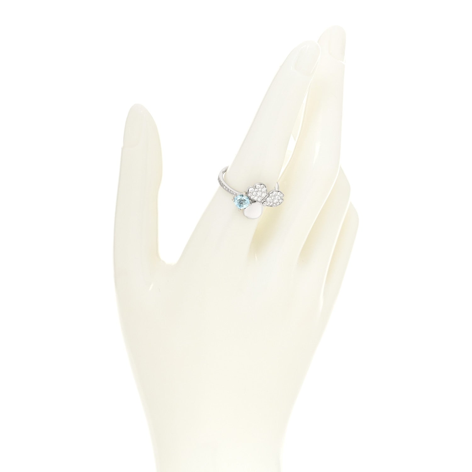 Tiffany Platinum Diamond Aquamarine Paper Flowers Ring 54 7 2 of 6