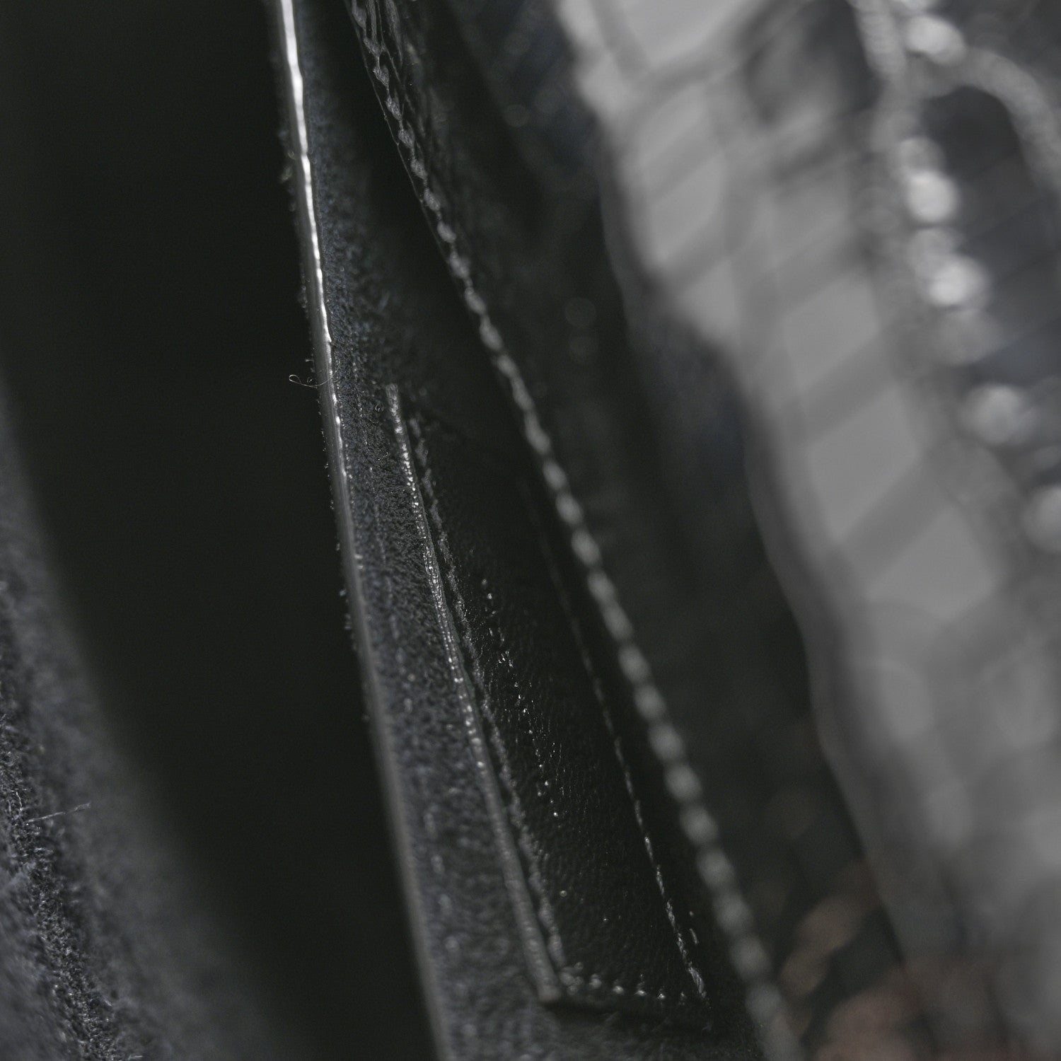 Saint Laurent Calfskin Crocodile Embossed Medium Monogram Sunset Black 7 of 14