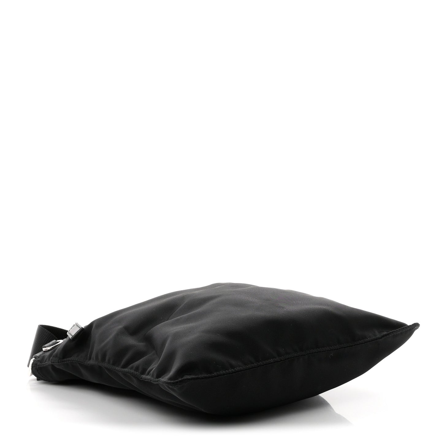Tessuto Nylon Saffiano Flat Messenger Bag Black