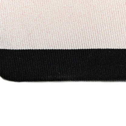 Chanel Silk Logo Slim Bandeau Scarf Ecru Black 7 of 7