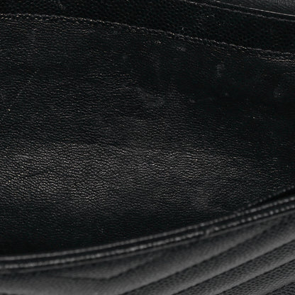 Saint Laurent Grain De Poudre Matelasse Chevron Monogram Chain Wallet Black 13 of 14
