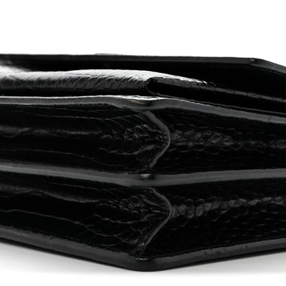 Saint Laurent Calfskin Crocodile Embossed Medium Monogram Sunset Black 9 of 13