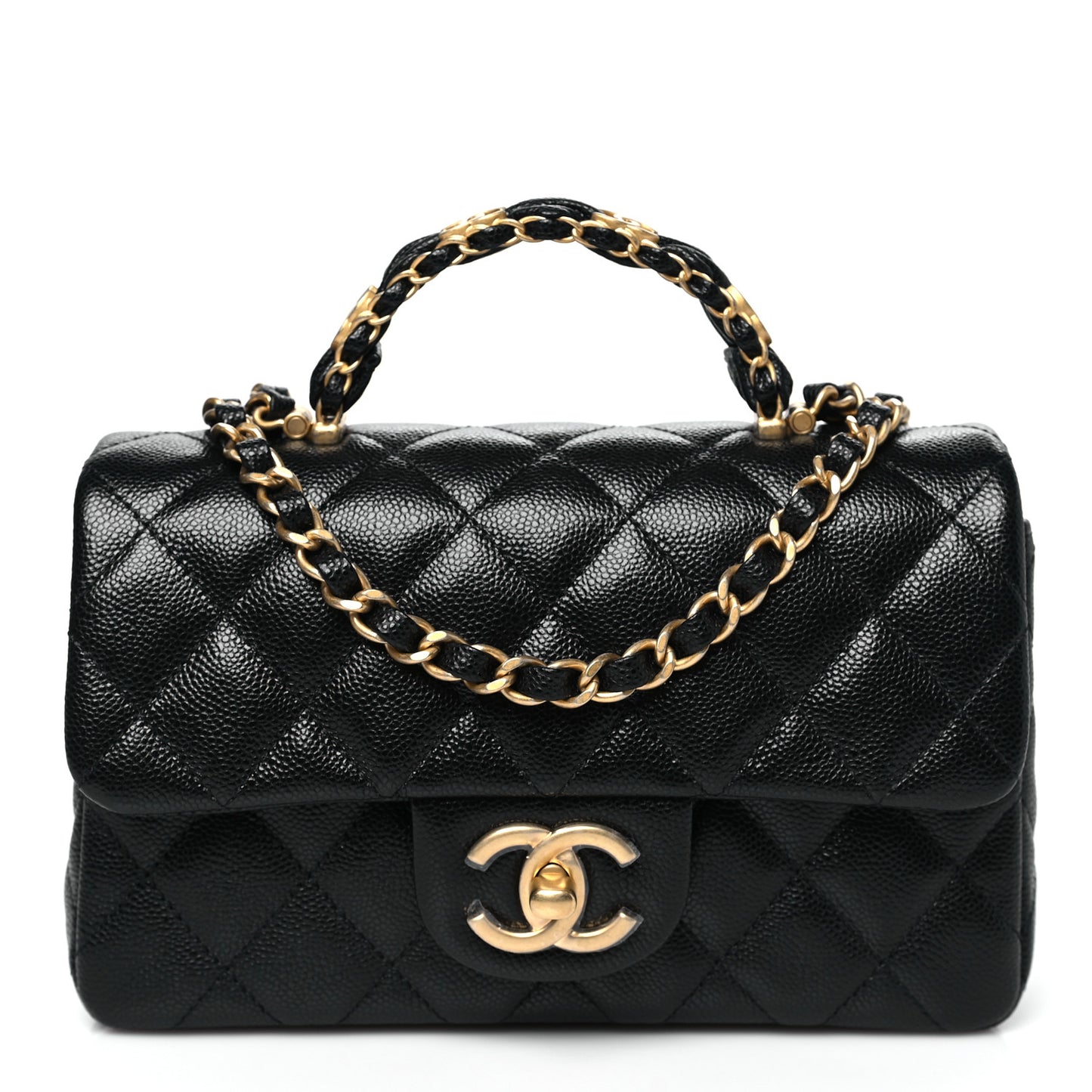 Caviar Quilted Mini Handy CC Flap Black