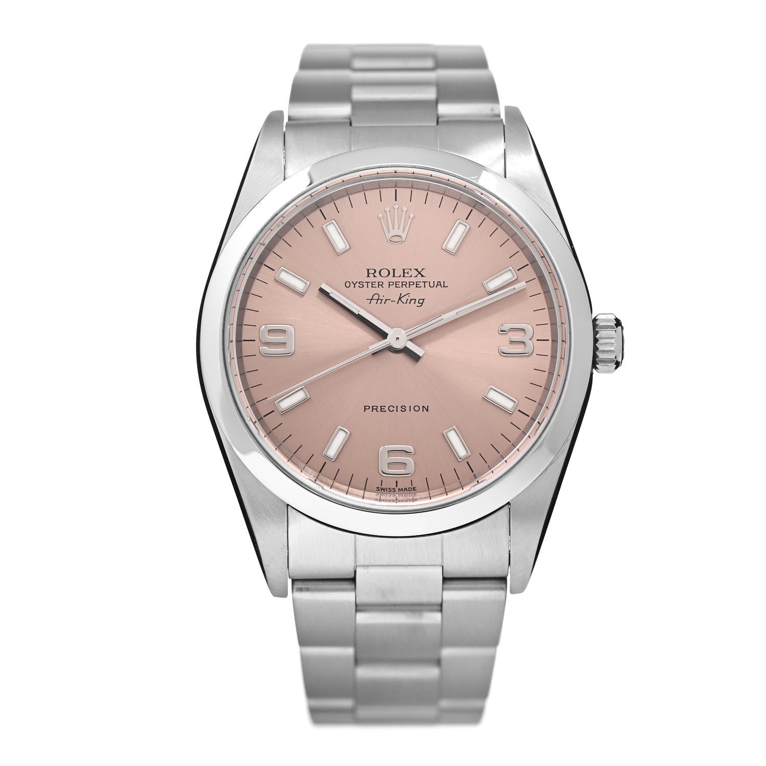 Rolex Stainless Steel 34mm Air-King Oyster Perpetual Precision Watch Pink 14000M 1 of 5