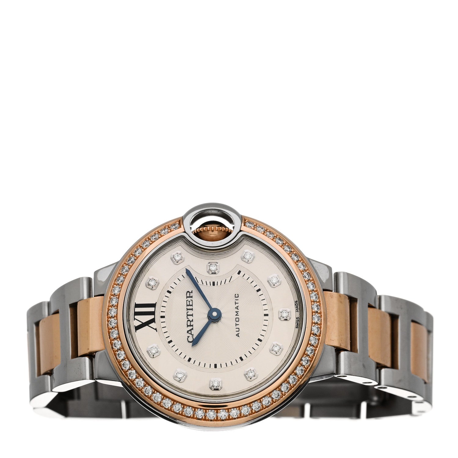 Cartier Stainless Steel 18K Pink Gold Diamond Bezel 33mm Ballon Bleu De Cartier Automatic Watch 2 of 4