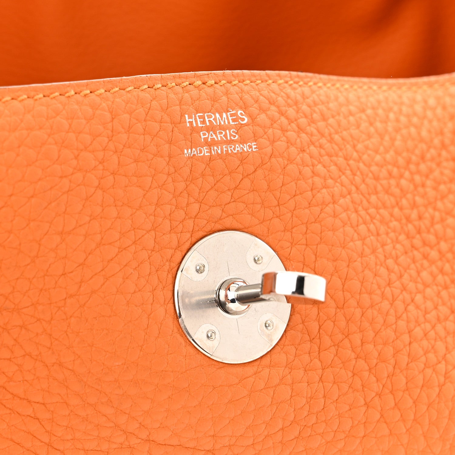 Hermes Taurillon Clemence Lindy 30 Orange 6 of 13