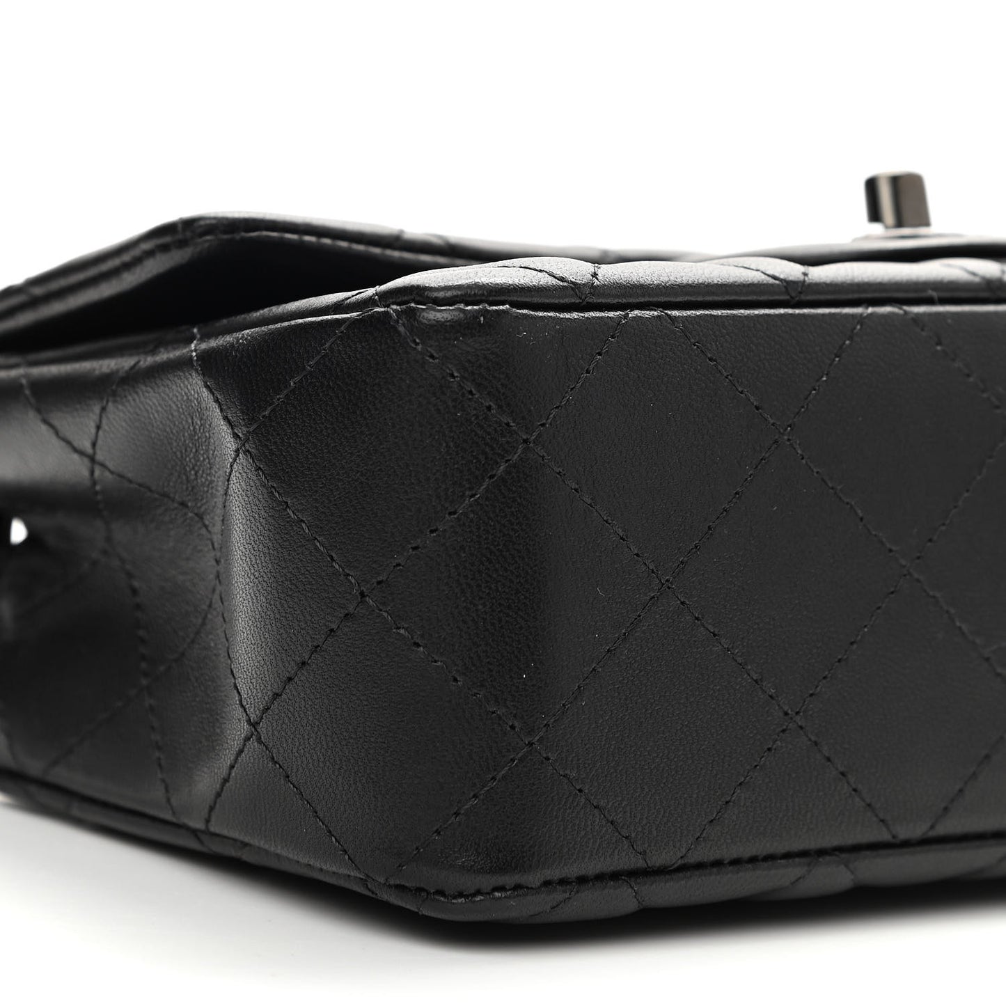 Lambskin Quilted Mini Rectangular Flap So Black