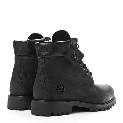 Jimmy Choo X TIMBERLAND Nubuck Glitter Mens Ankle Boots 9 Black Gunmetal 4 of 9