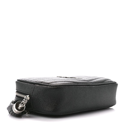 Saint Laurent Grain De Poudre Matelasse Monogram Mini Lou Camera Bag Black 4 of 12