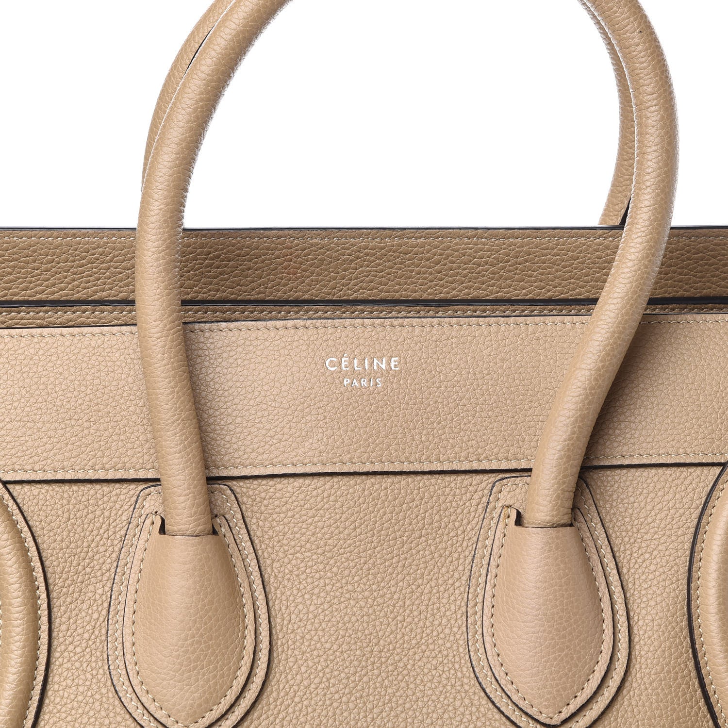 Celine Drummed Calfskin Mini Luggage Dune 14 of 14