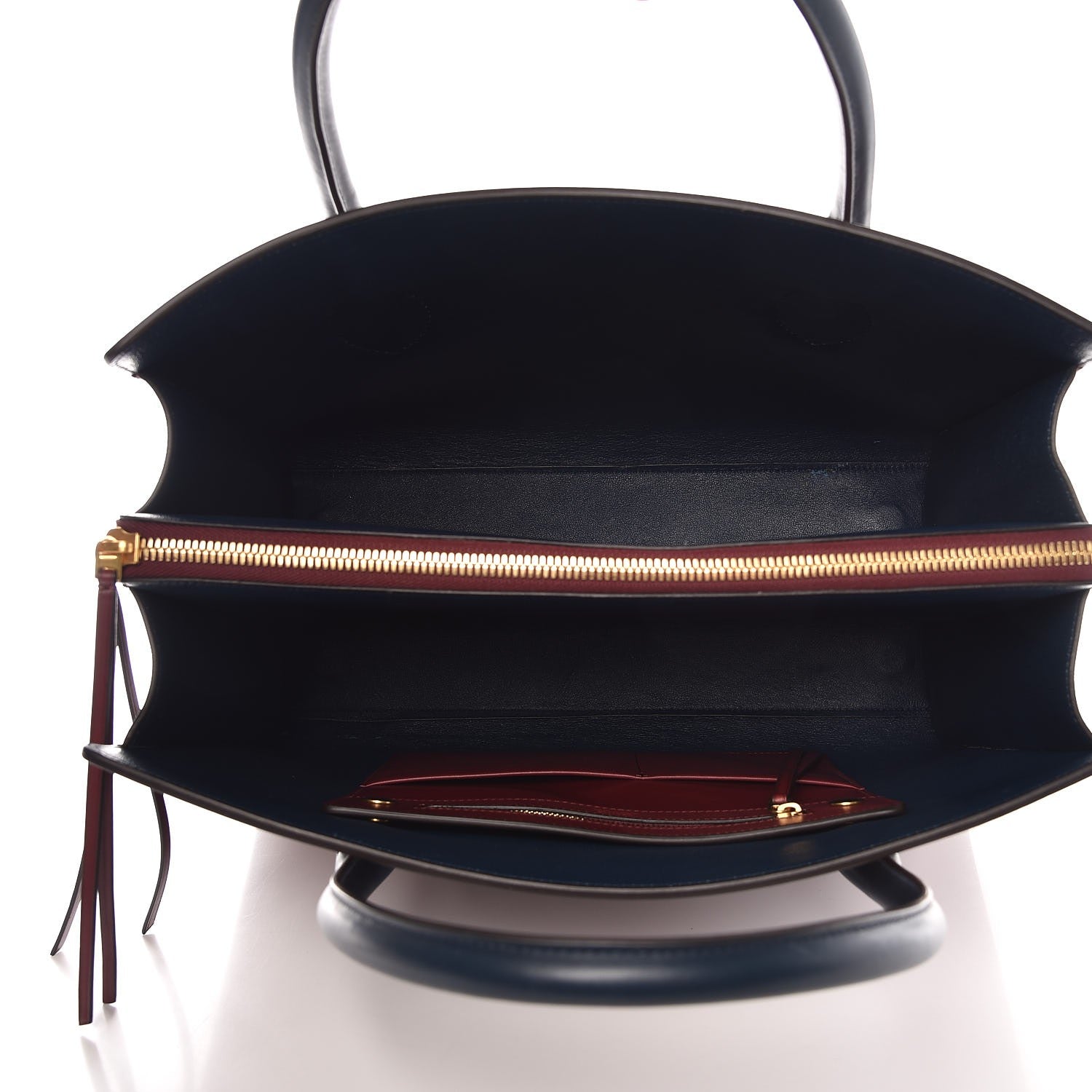 Celine Calfskin Boxy Tote Burgundy 5 of 11