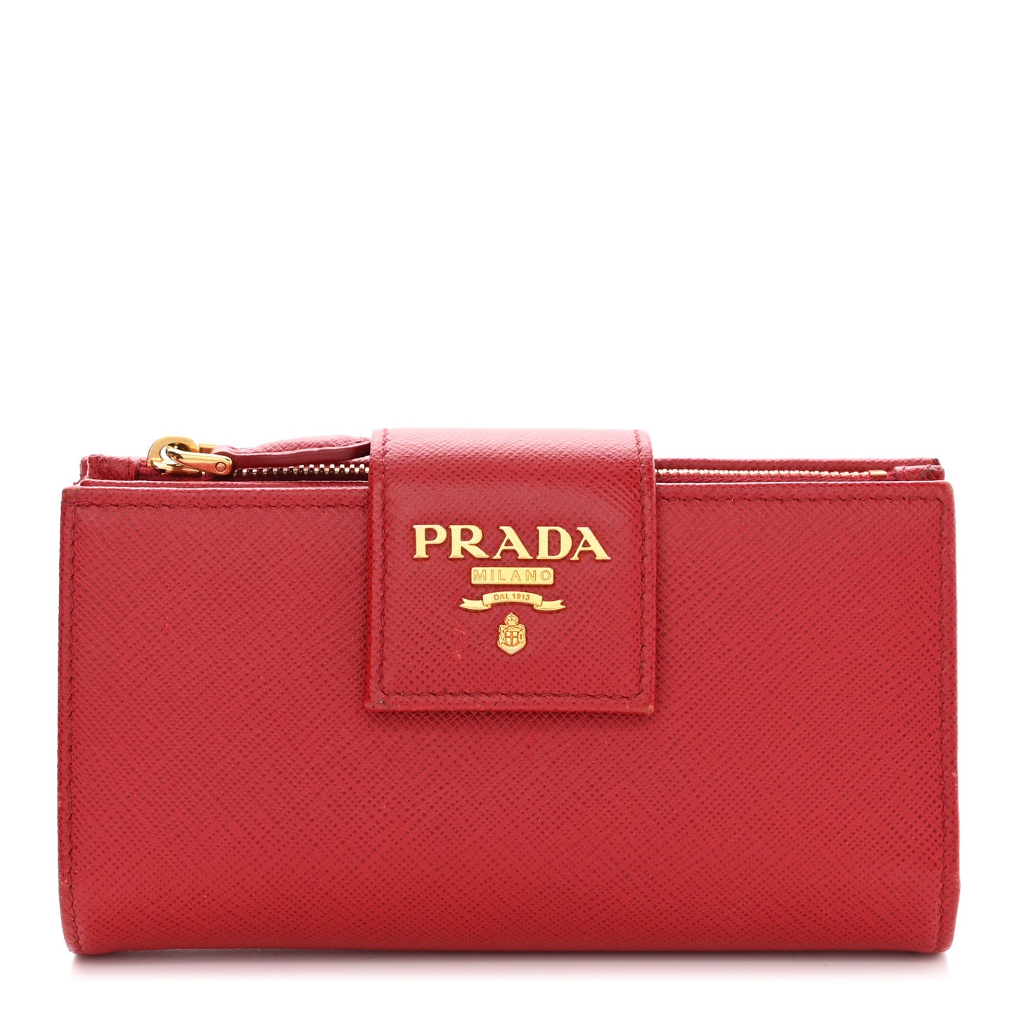 Saffiano Metal Medium Wallet Rosso