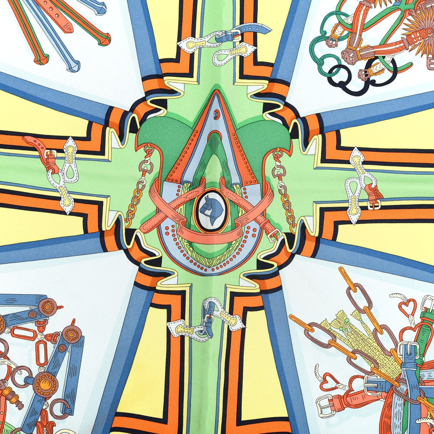 Hermes Silk Bouquets Sellier Scarf 90 2 of 6