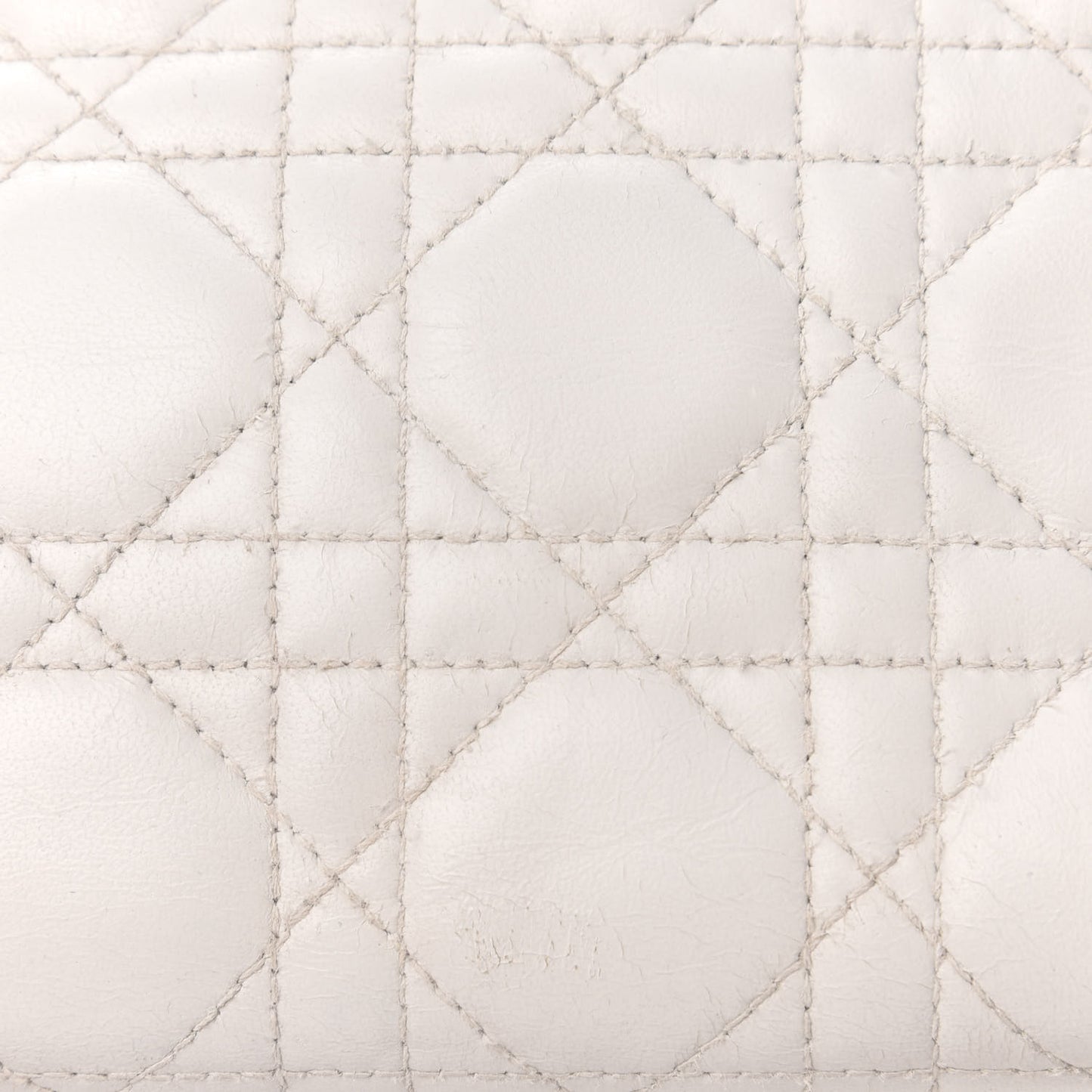Lambskin Cannage Medium Lady Dior White
