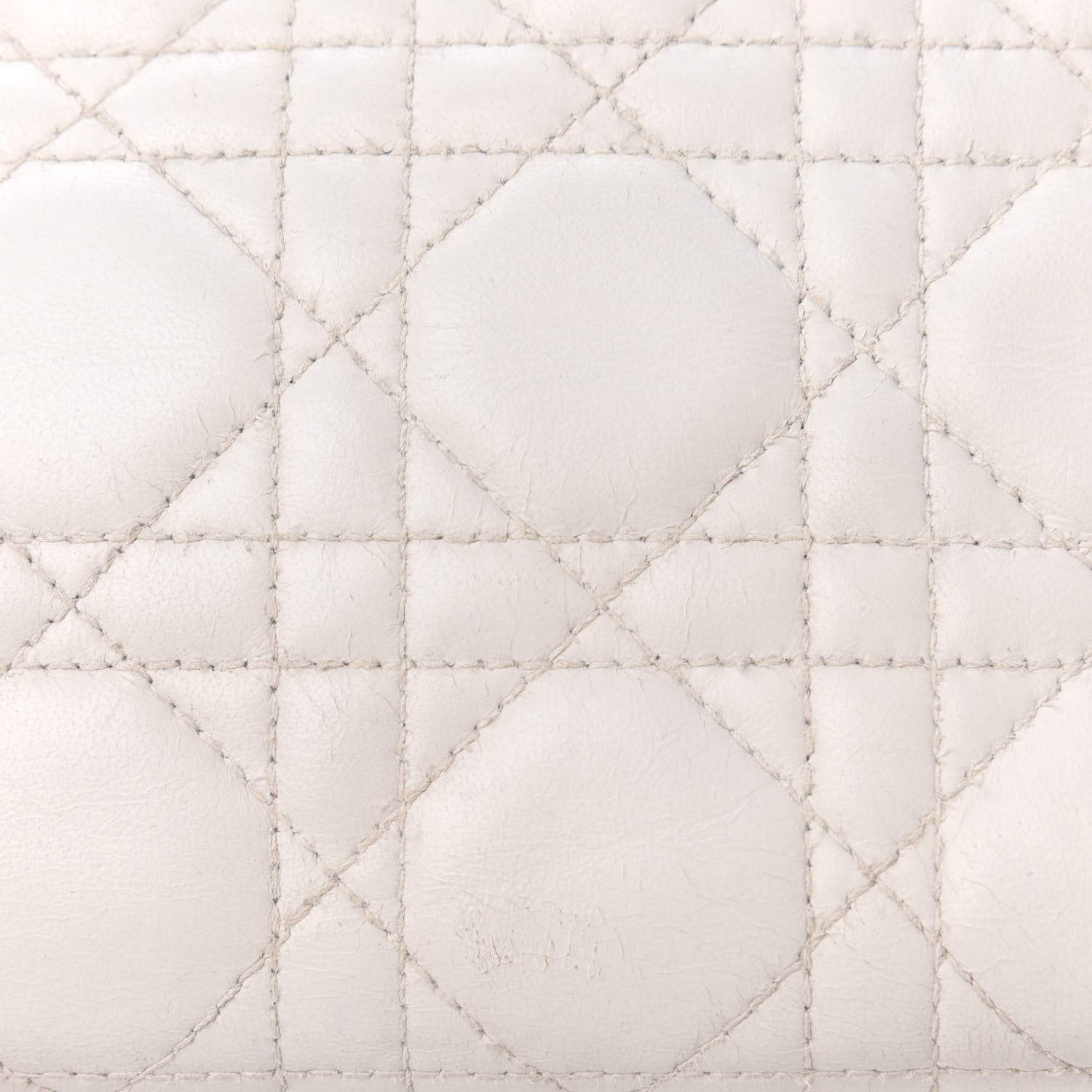 Christian Dior Lambskin Cannage Medium Lady Dior White 10 of 13
