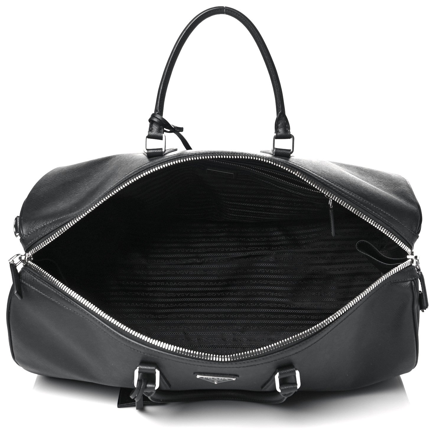 Prada Saffiano Duffle Travel Bag Black 5 of 11
