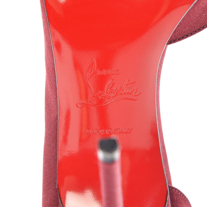 Christian Louboutin Satin Iriza 100 Pumps 36 Lie De Vin 7 of 8