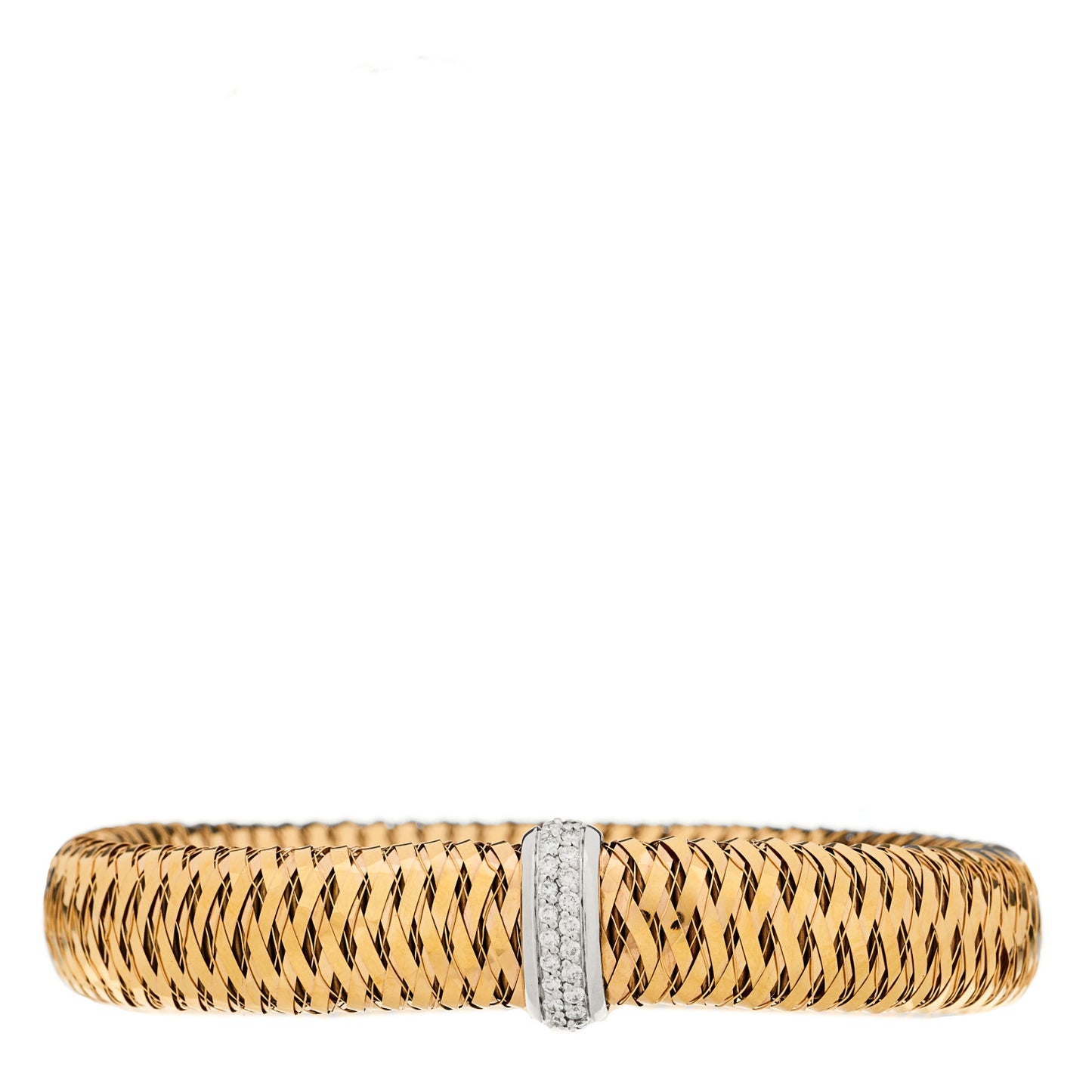 18K Rose White Gold Diamond Medium Primavera Bangle Bracelet