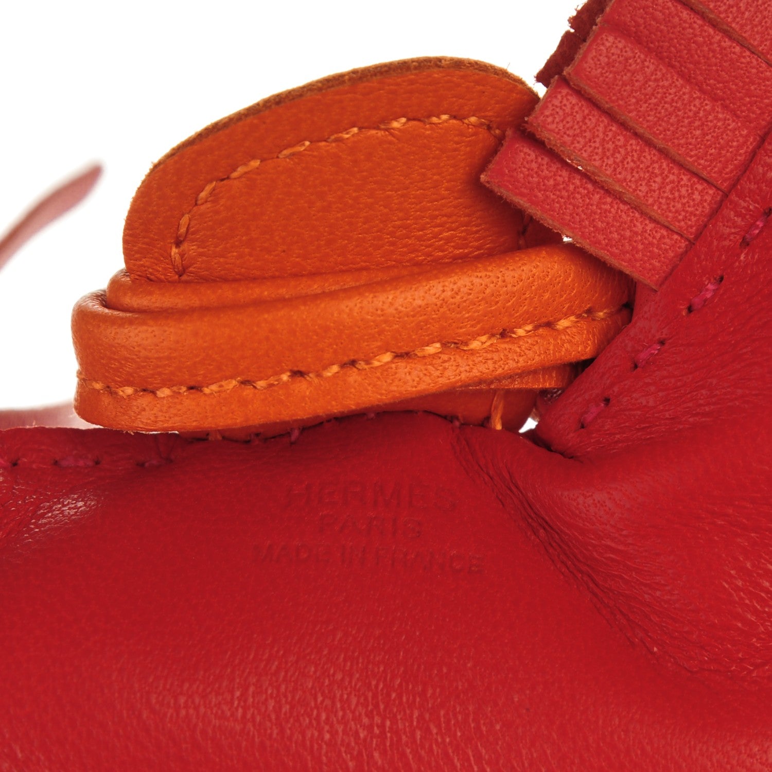 Hermes Milo Lambskin Grigri Rodeo Horse Bag Charm PM Rouge Rose Indien Jaipur Feu 4 of 4