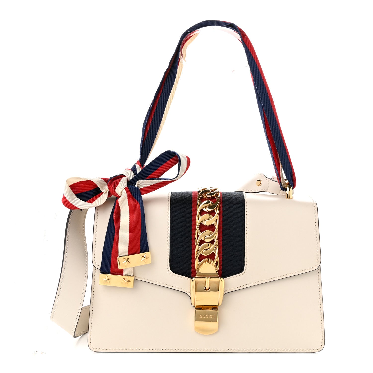 Gucci Calfskin Small Sylvie Shoulder Bag Off White 1 of 9