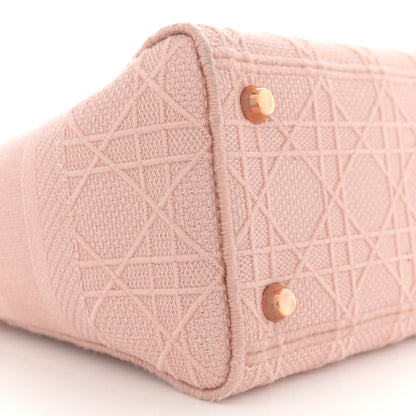 Christian Dior Canvas Embroidered Cannage Medium Lady D-Lite Bois de Rose 9 of 11