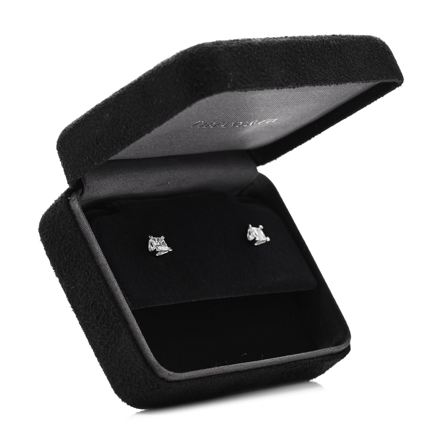 Tiffany Platinum Diamond .60ctw Princess Cut Solitaire Earrings 5 of 5