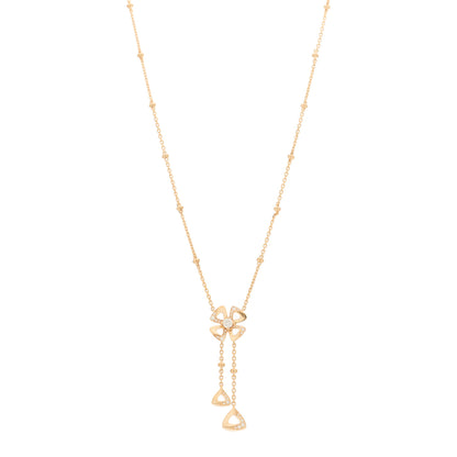 Bulgari 18K Rose Gold Diamond Fiorever Drop Necklace 1 of 8