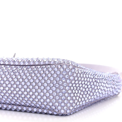 Prada Satin Crystal Mini Re-Edition 2000 Bag Glicine 11 of 12