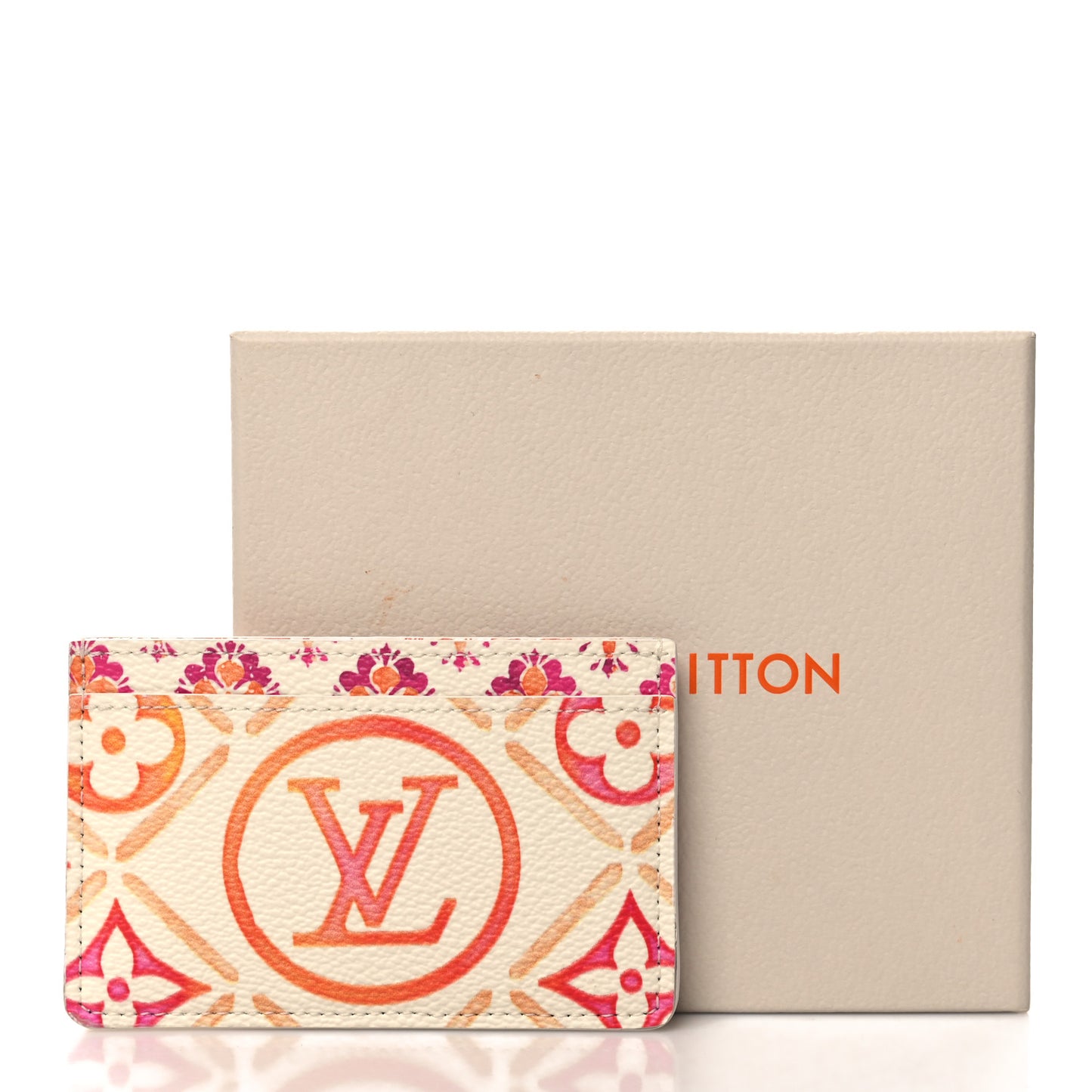 Monogram Tiles By The Pool Card Holder Coral