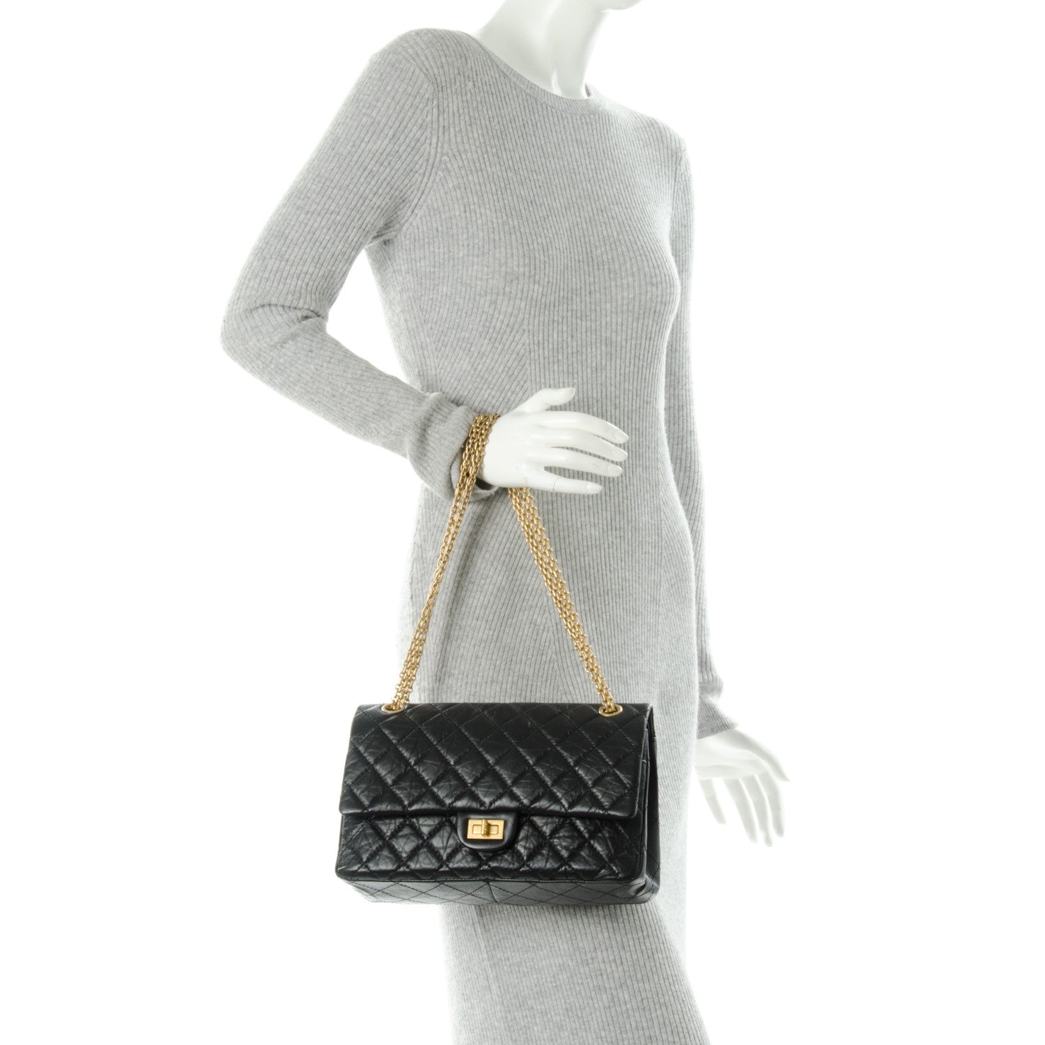Chanel Aged Calfskin Quilted 2.55 Reissue 226 Flap Black 2 of 7