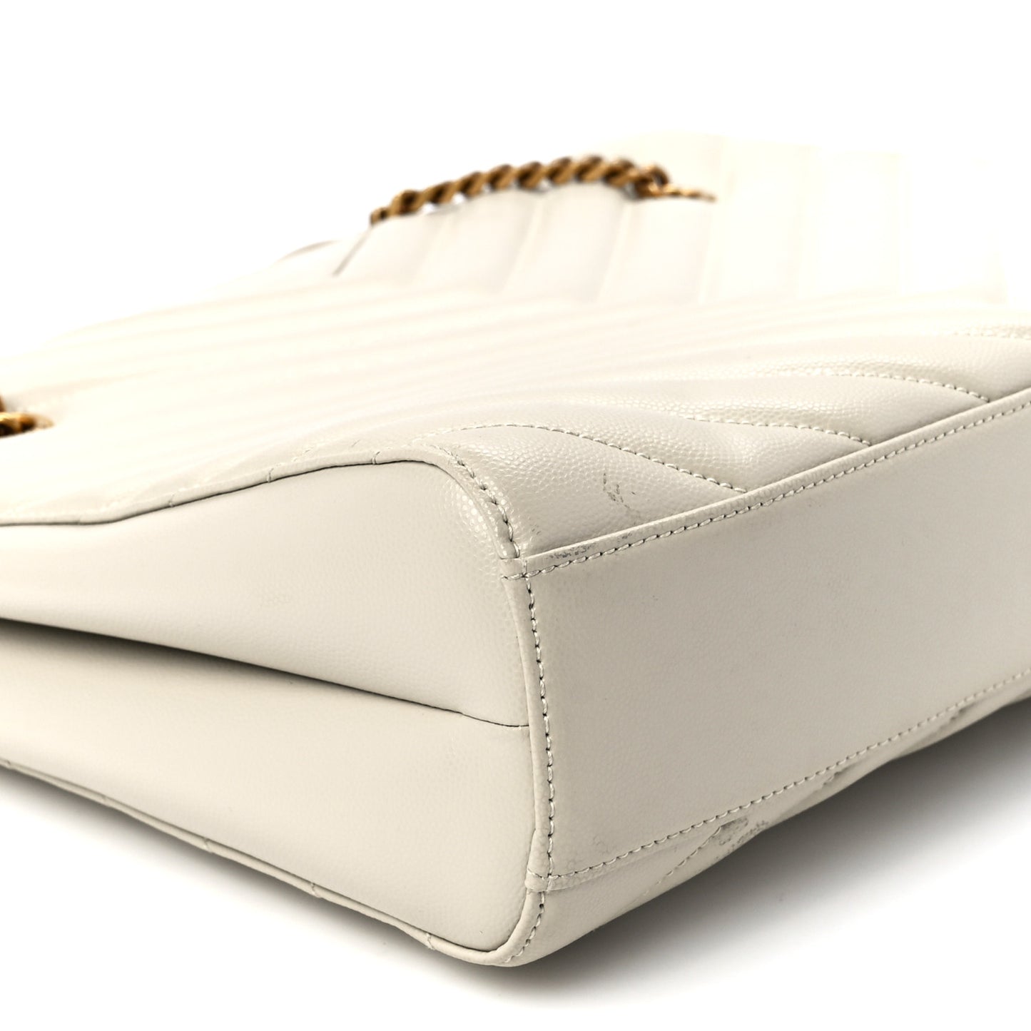 Grain de Poudre Matelasse Chevron Medium Tribeca Shopping Bag Crema Soft