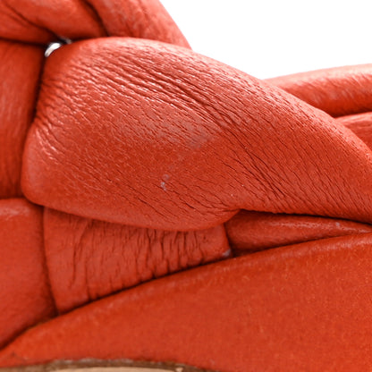 Bottega Veneta Nappa Twisted Padded Intrecciato Curve Slide Sandals 37 Paprika 9 of 10
