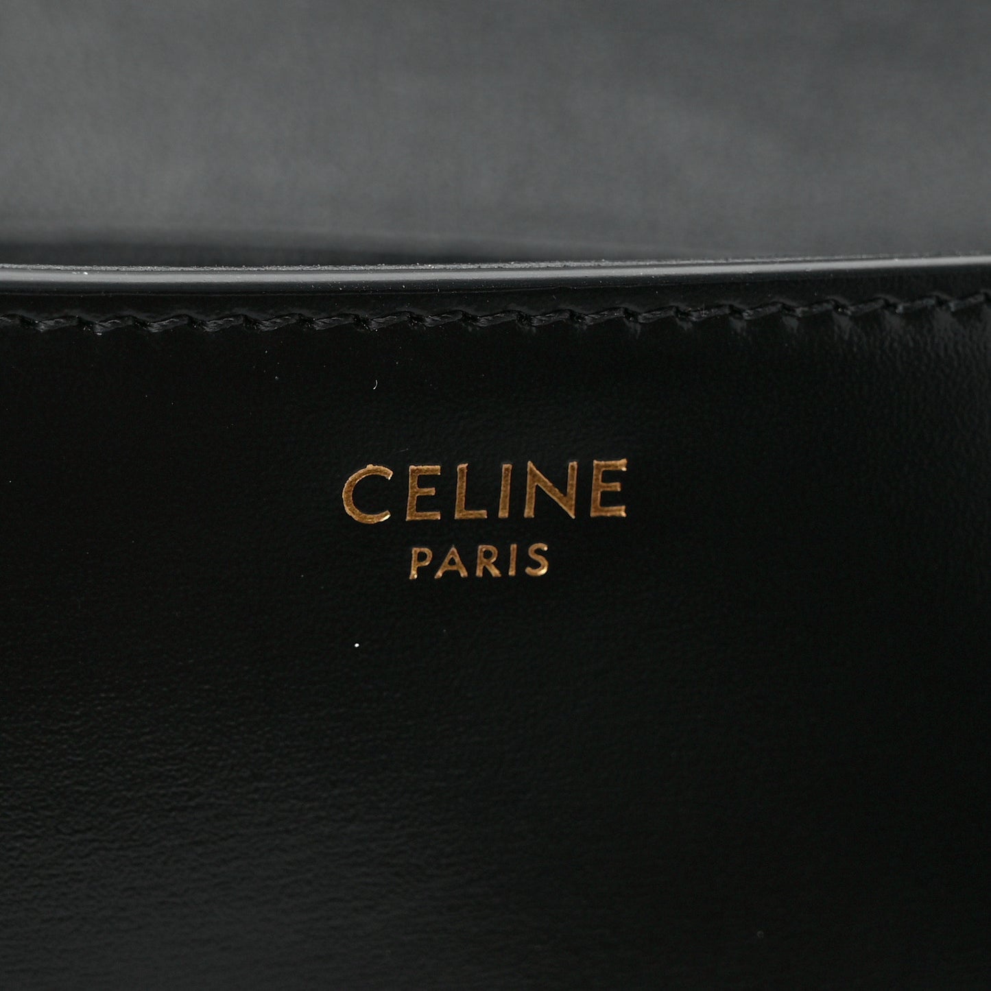 Shiny Calfskin Triomphe Chain Shoulder Bag Black