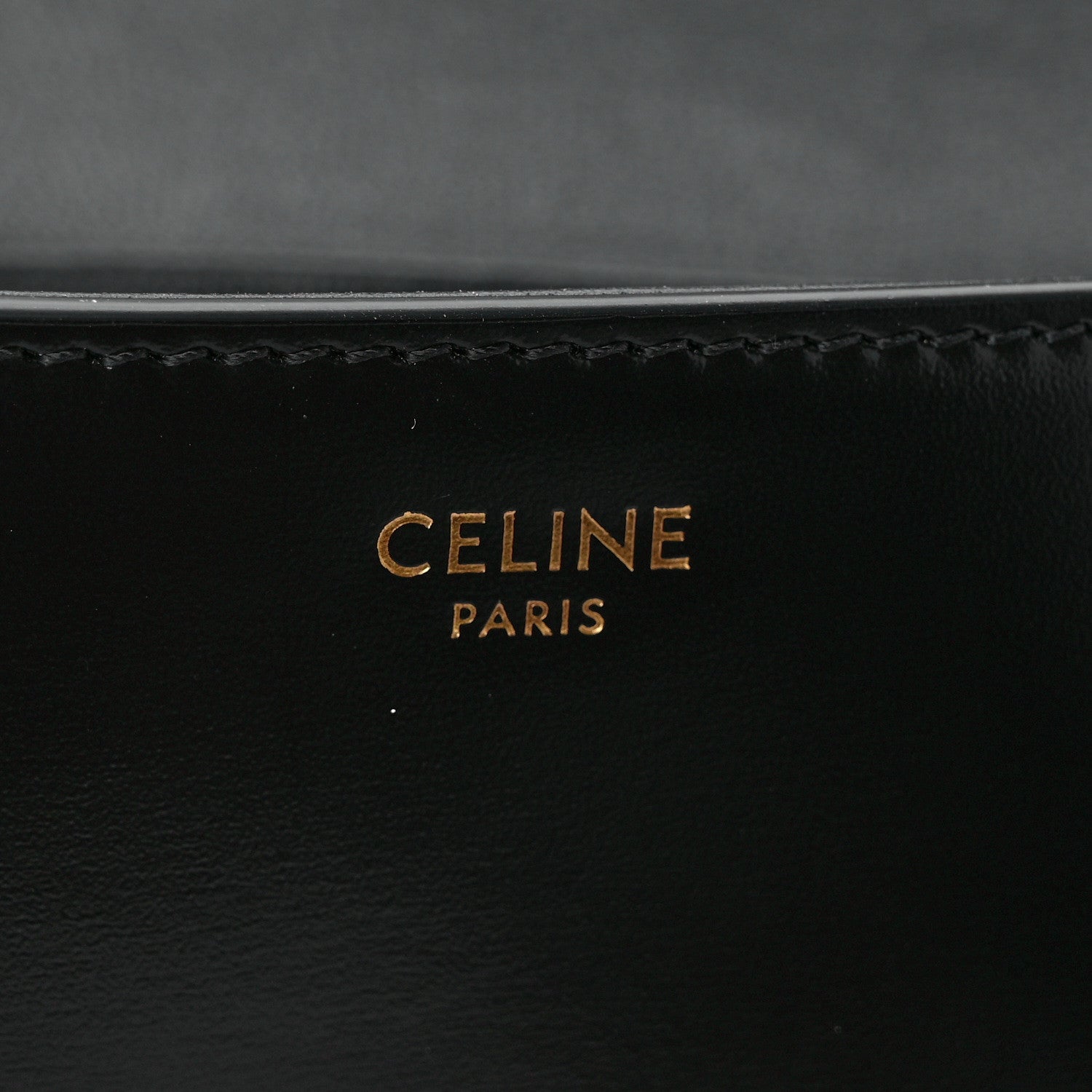 Celine Shiny Calfskin Triomphe Chain Shoulder Bag Black 6 of 9