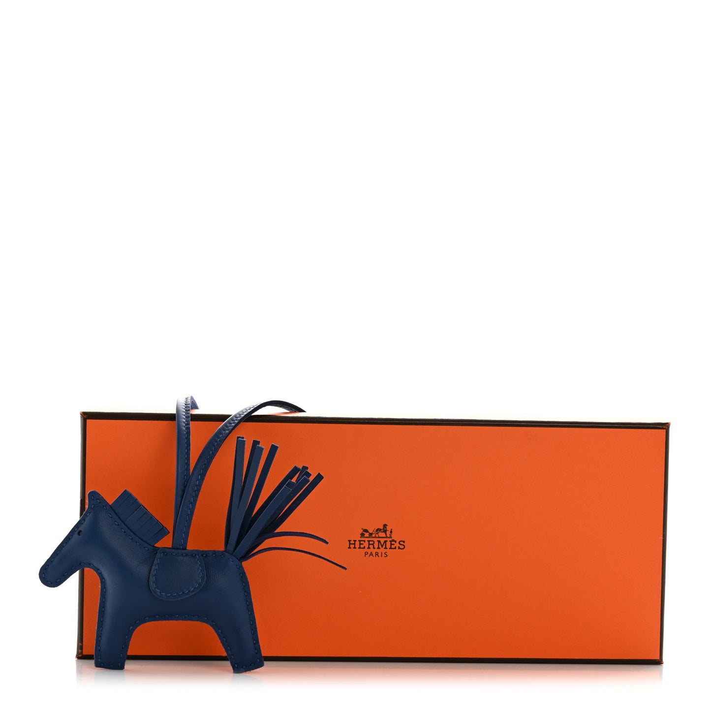 Milo Lambskin Grigri Rodeo Horse Bag Charm PM Bleu Tie
