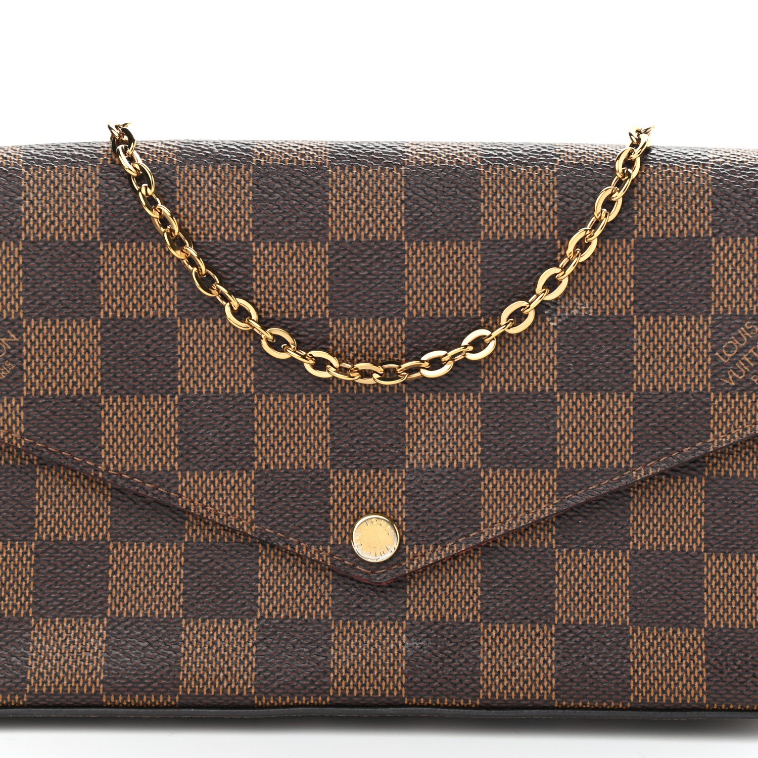 Louis Vuitton Damier Ebene Pochette Felicie Chain Wallet 8 of 12