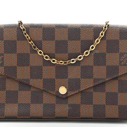 Louis Vuitton Damier Ebene Pochette Felicie Chain Wallet 8 of 12