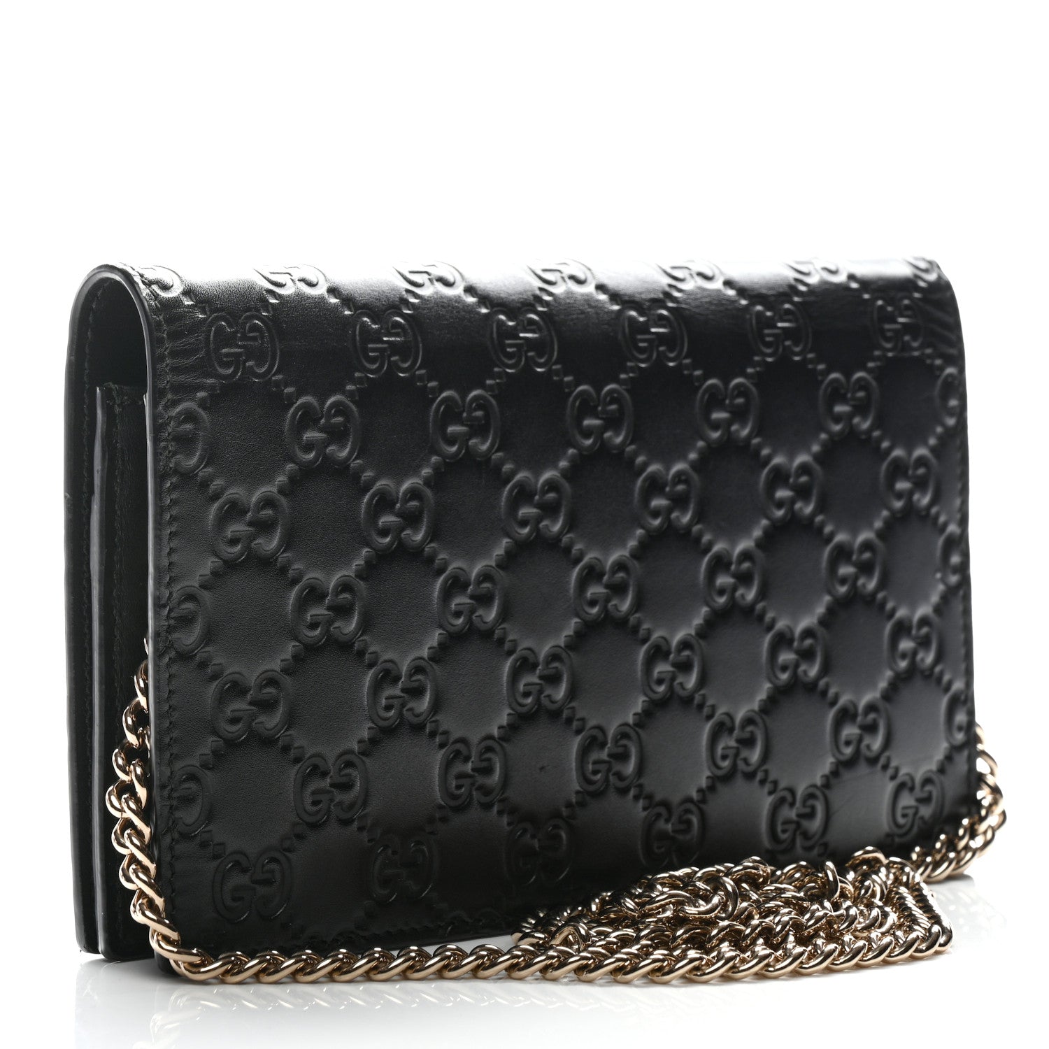 Gucci Guccissima Signature Bowy Chain Wallet Black 3 of 9