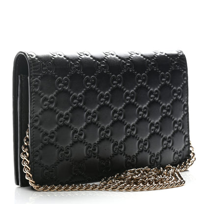 Gucci Guccissima Signature Bowy Chain Wallet Black 3 of 9