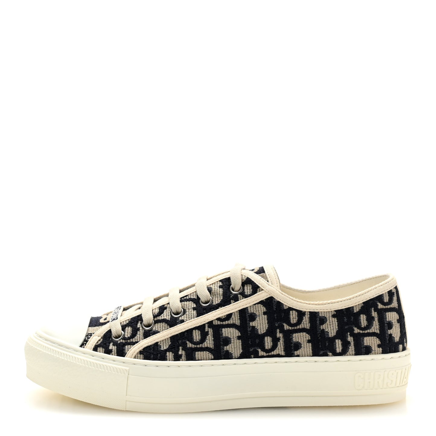 Canvas Oblique Walk'N'Dior Low Top Sneakers 38 Deep Blue