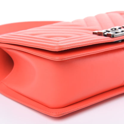 Chanel Calfskin Chevron Quilted Medium Boy Flap Coral 8 of 9