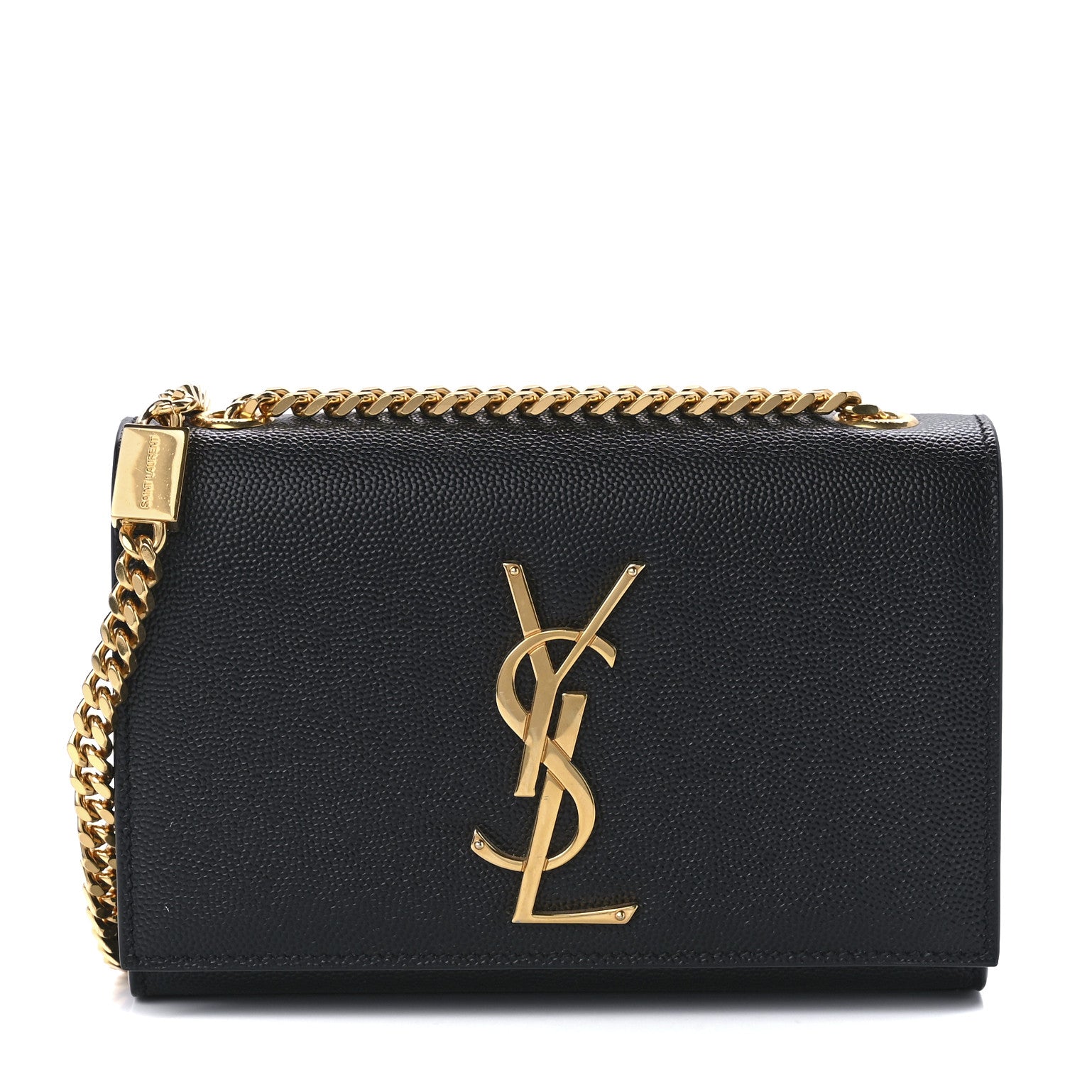 Saint Laurent Grain De Poudre Small Monogram Kate Satchel Black 1 of 12