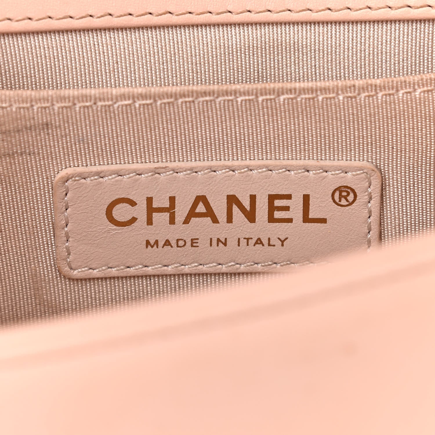 Chanel Painted Calfskin Chevron Embossed Small Boy Flap Nude 11 of 23